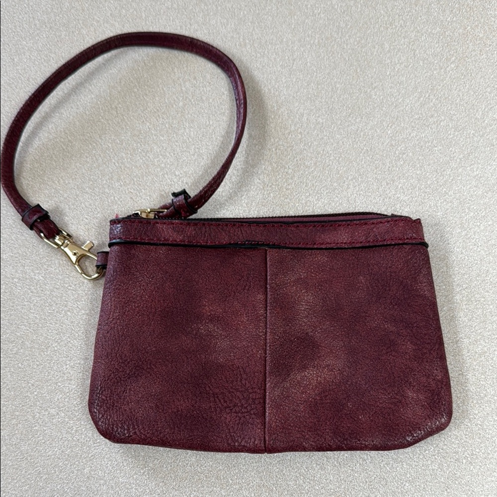 Wilsons Leather Red-Brown Clutch Wristlet